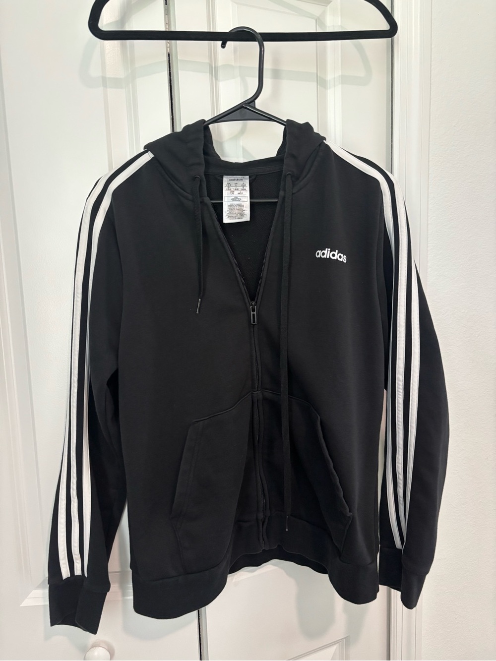 Adidas Black Zip-Up Hoodie Jacket